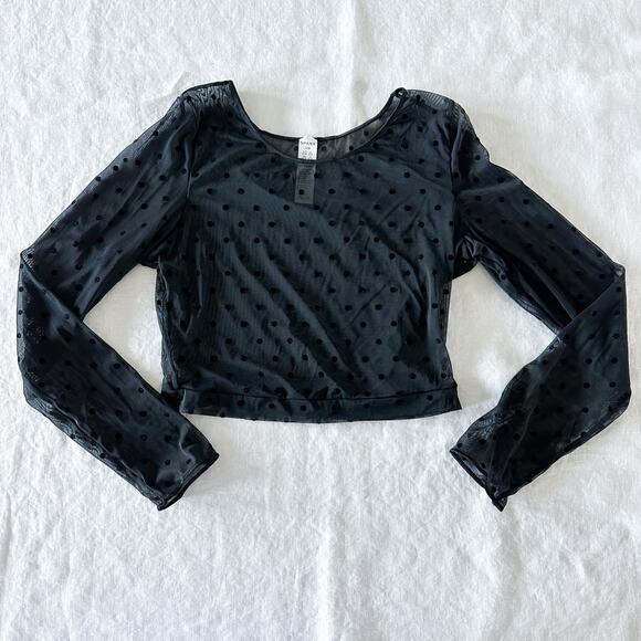 Spanx Sheer Polka Dot Crop Top - Picture 1 of 8